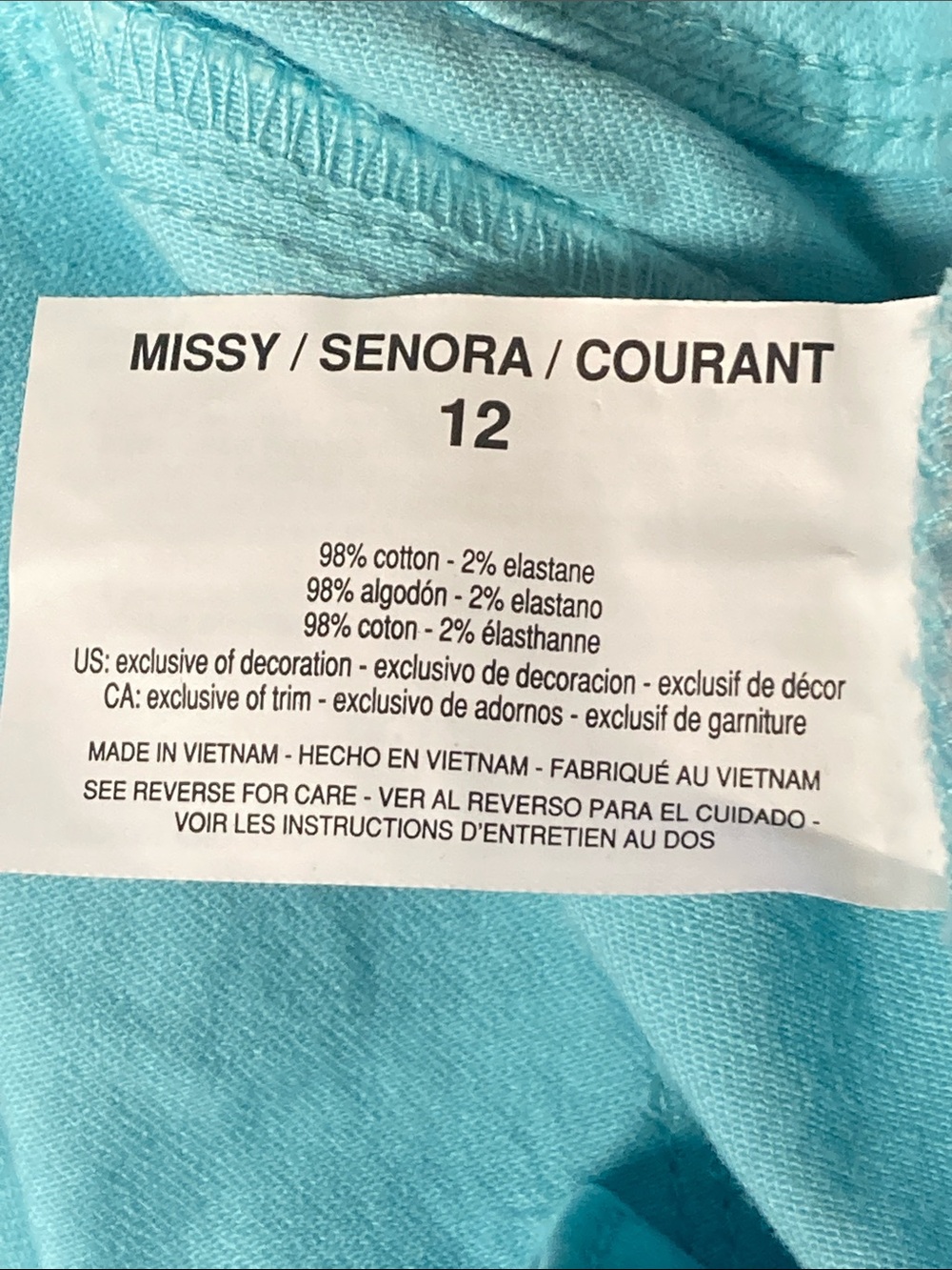 Gloria Vanderbilt Lillian Skimmer Aqua Sky Blue Sz 12 NWT - Picture 6 of 11